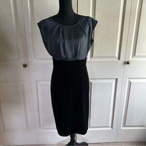 Ab Studio Dresses | Stretch Velvet & Crinkle Chiffon Dress Size 10